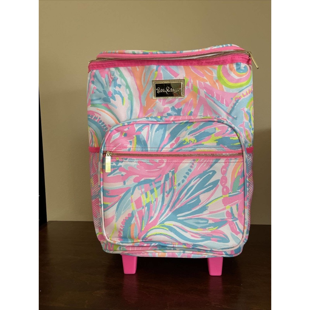 NEW GWP Lilly Pulitzer Rolling Zippered Cooler in “Carnivale Coral” Beach Picnic